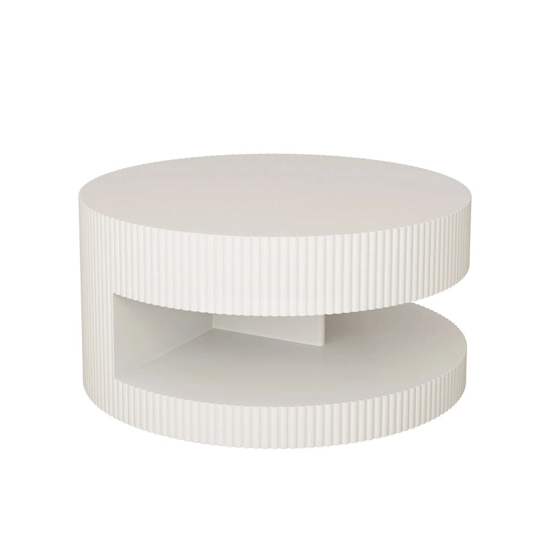 Table basse ronde blanche et noire, 2 niveaux, 1-2 places