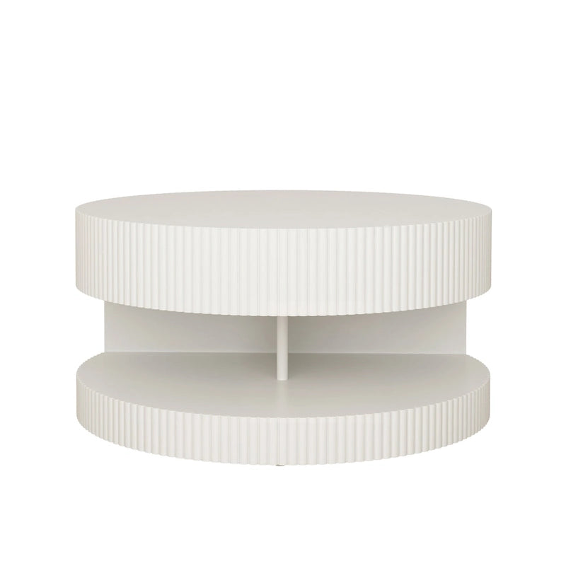 Table basse ronde blanche et noire, 2 niveaux, 1-2 places