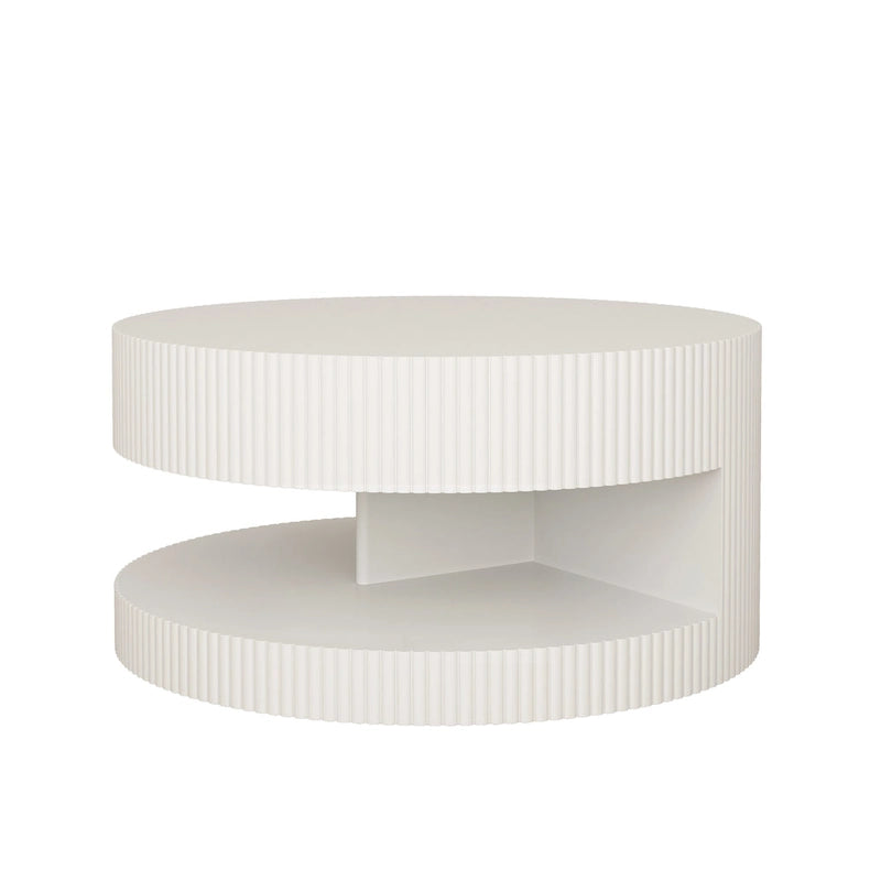Table basse ronde blanche et noire, 2 niveaux, 1-2 places
