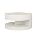 Table basse ronde blanche et noire, 2 niveaux, 1-2 places