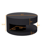 Table basse ronde blanche et noire, 2 niveaux, 1-2 places