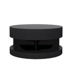 Table basse ronde blanche et noire, 2 niveaux, 1-2 places