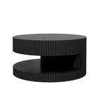 Table basse ronde blanche et noire, 2 niveaux, 1-2 places
