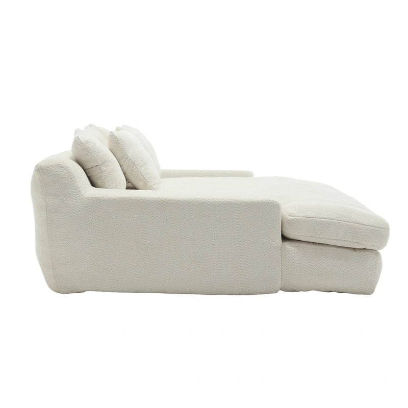 Canapé convertible 2 places en chenille avec 5 coussins de dossier – Bleu marine / Jaune moutarde / Blanc / Émeraude / Gris