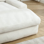 Canapé convertible 2 places en chenille avec 5 coussins de dossier – Bleu marine / Jaune moutarde / Blanc / Émeraude / Gris