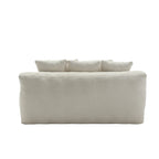 Canapé convertible 2 places en chenille avec 5 coussins de dossier – Bleu marine / Jaune moutarde / Blanc / Émeraude / Gris
