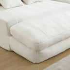 Canapé convertible 2 places en chenille avec 5 coussins de dossier – Bleu marine / Jaune moutarde / Blanc / Émeraude / Gris