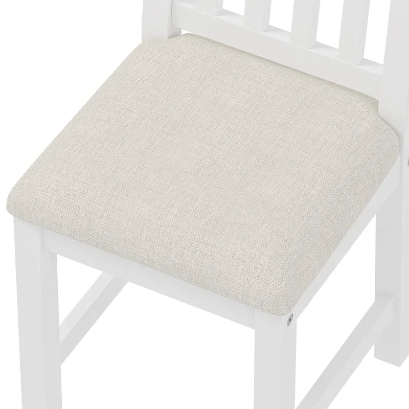 Bureau d'écriture rétro blanc/expresso avec chaise, 4 tiroirs et étagère, pour une personne