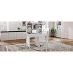 Bureau d'écriture rétro blanc/expresso avec chaise, 4 tiroirs et étagère, pour une personne