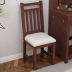 Bureau d'écriture rétro blanc/expresso avec chaise, 4 tiroirs et étagère, pour une personne