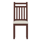 Bureau d'écriture rétro blanc/expresso avec chaise, 4 tiroirs et étagère, pour une personne