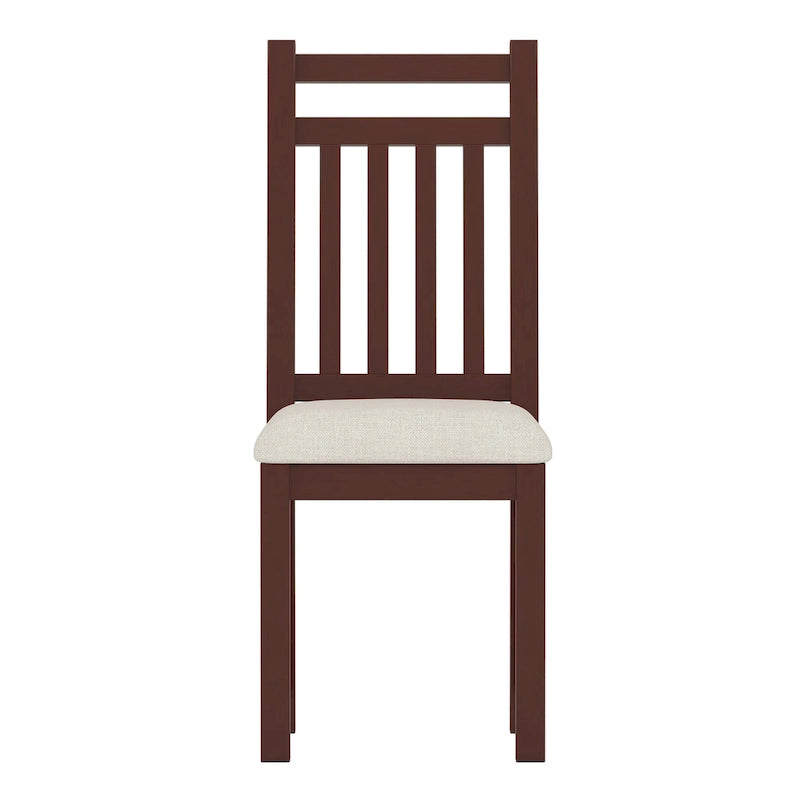 Bureau d'écriture rétro blanc/expresso avec chaise, 4 tiroirs et étagère, pour une personne