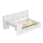Canapé de jour d'angle en L naturel/blanc avec rangement et bureau, une place