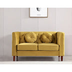 Causeuse Chesterfield en velours, plusieurs coloris, 2 places