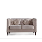 Causeuse Chesterfield en velours, plusieurs coloris, 2 places