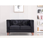 Causeuse Chesterfield en velours, plusieurs coloris, 2 places