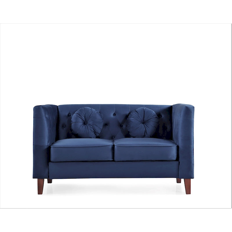 Causeuse Chesterfield en velours, plusieurs coloris, 2 places