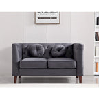 Causeuse Chesterfield en velours, plusieurs coloris, 2 places