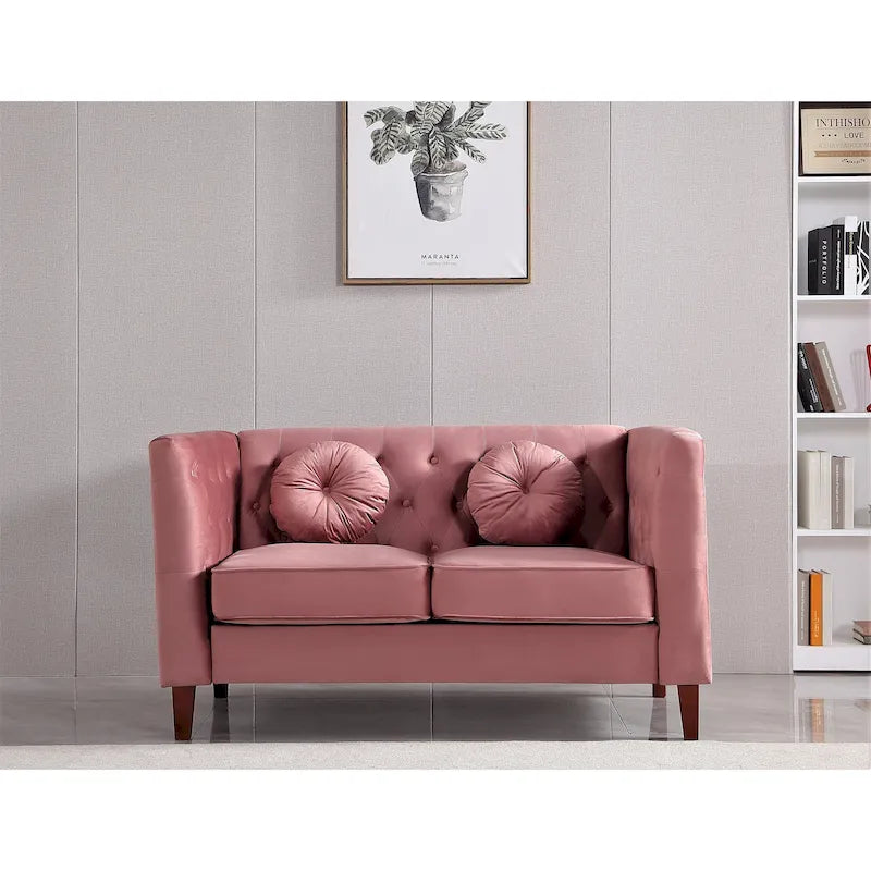 Causeuse Chesterfield en velours, plusieurs coloris, 2 places