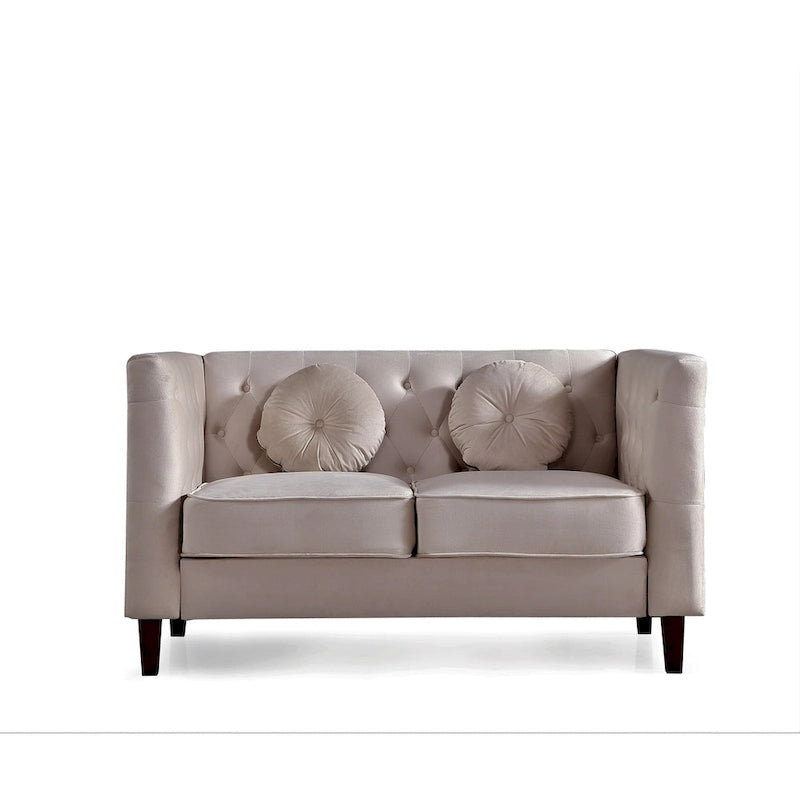 Causeuse Chesterfield en velours, plusieurs coloris, 2 places