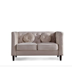 Causeuse Chesterfield en velours, plusieurs coloris, 2 places