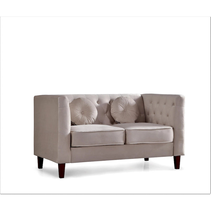 Causeuse Chesterfield en velours, plusieurs coloris, 2 places