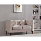 Causeuse Chesterfield en velours, plusieurs coloris, 2 places