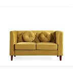 Causeuse Chesterfield en velours, plusieurs coloris, 2 places