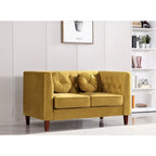 Causeuse Chesterfield en velours, plusieurs coloris, 2 places