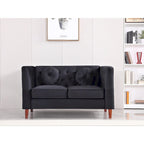 Causeuse Chesterfield en velours, plusieurs coloris, 2 places