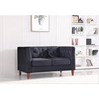 Causeuse Chesterfield en velours, plusieurs coloris, 2 places