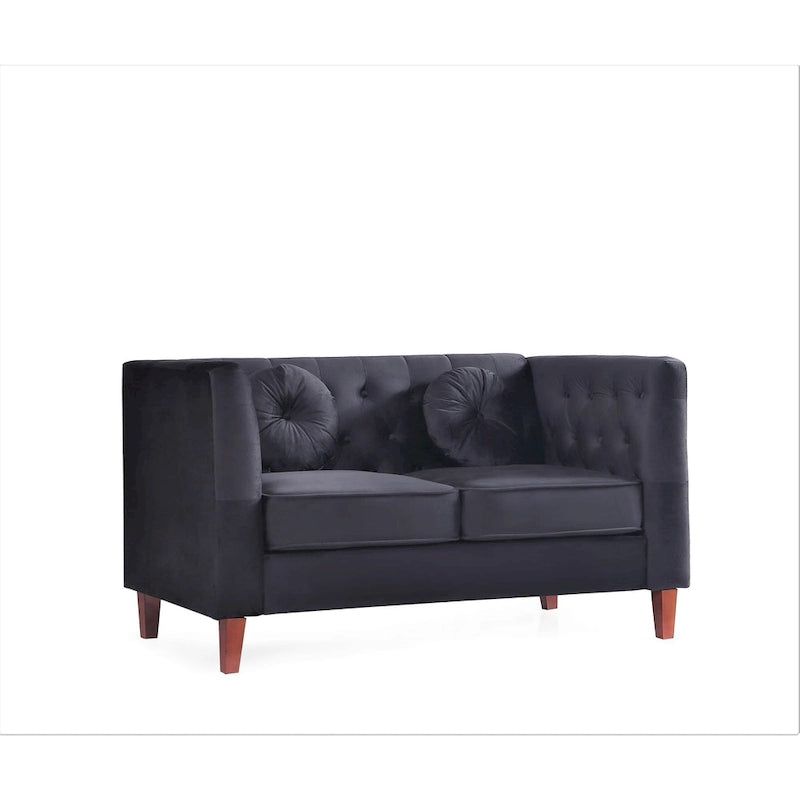 Causeuse Chesterfield en velours, plusieurs coloris, 2 places