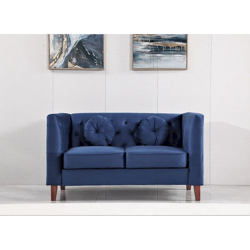 Causeuse Chesterfield en velours, plusieurs coloris, 2 places