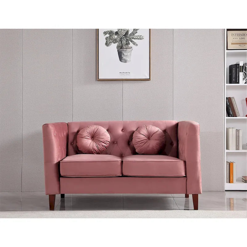 Causeuse Chesterfield en velours, plusieurs coloris, 2 places