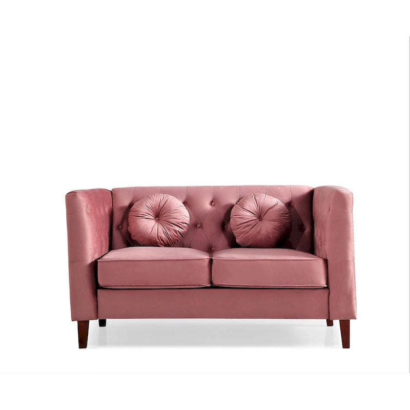 Causeuse Chesterfield en velours, plusieurs coloris, 2 places