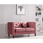 Causeuse Chesterfield en velours, plusieurs coloris, 2 places