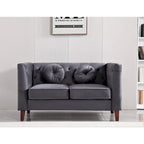 Causeuse Chesterfield en velours, plusieurs coloris, 2 places