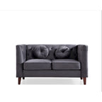 Causeuse Chesterfield en velours, plusieurs coloris, 2 places