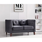Causeuse Chesterfield en velours, plusieurs coloris, 2 places