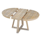 Ensemble table à manger extensible 5 places (ronde à ovale) avec 4 chaises rembourrées, coloris Noyer naturel