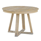 Ensemble table à manger extensible 5 places (ronde à ovale) avec 4 chaises rembourrées, coloris Noyer naturel