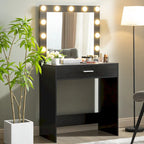 Coiffeuse avec éclairage LED, une personne, rose/blanc/noir