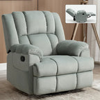 Fauteuil inclinable en tissu surdimensionné bleu / vert / beige avec pivotement à 360° et fonction bascule, simple