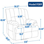 Fauteuil inclinable en tissu surdimensionné bleu / vert / beige avec pivotement à 360° et fonction bascule, simple