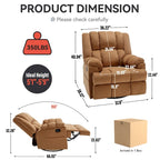 Fauteuil inclinable en tissu surdimensionné bleu / vert / beige avec pivotement à 360° et fonction bascule, simple