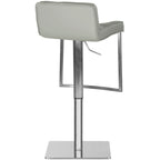 Tabouret de bar pivotant réglable blanc/gris, cuir PU, un siège