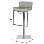 Tabouret de bar pivotant réglable blanc/gris, cuir PU, un siège