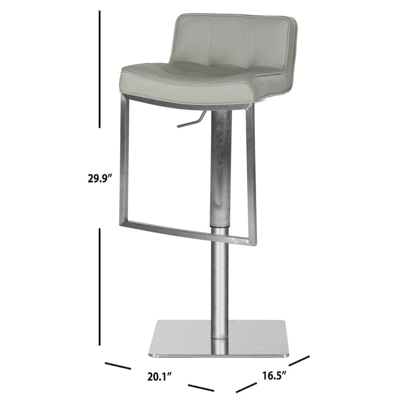 Tabouret de bar pivotant réglable blanc/gris, cuir PU, un siège