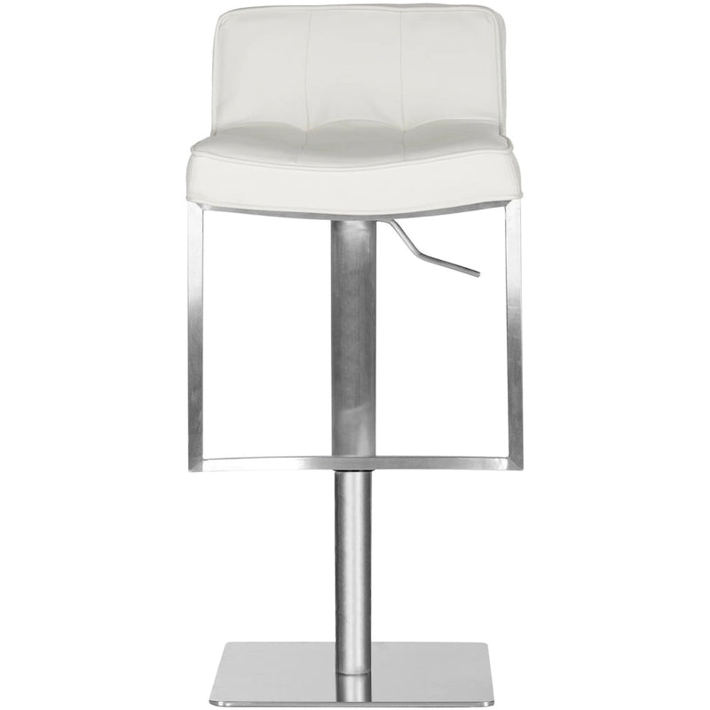 Tabouret de bar pivotant réglable blanc/gris, cuir PU, un siège