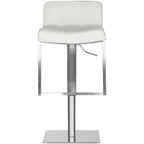 Tabouret de bar pivotant réglable blanc/gris, cuir PU, un siège